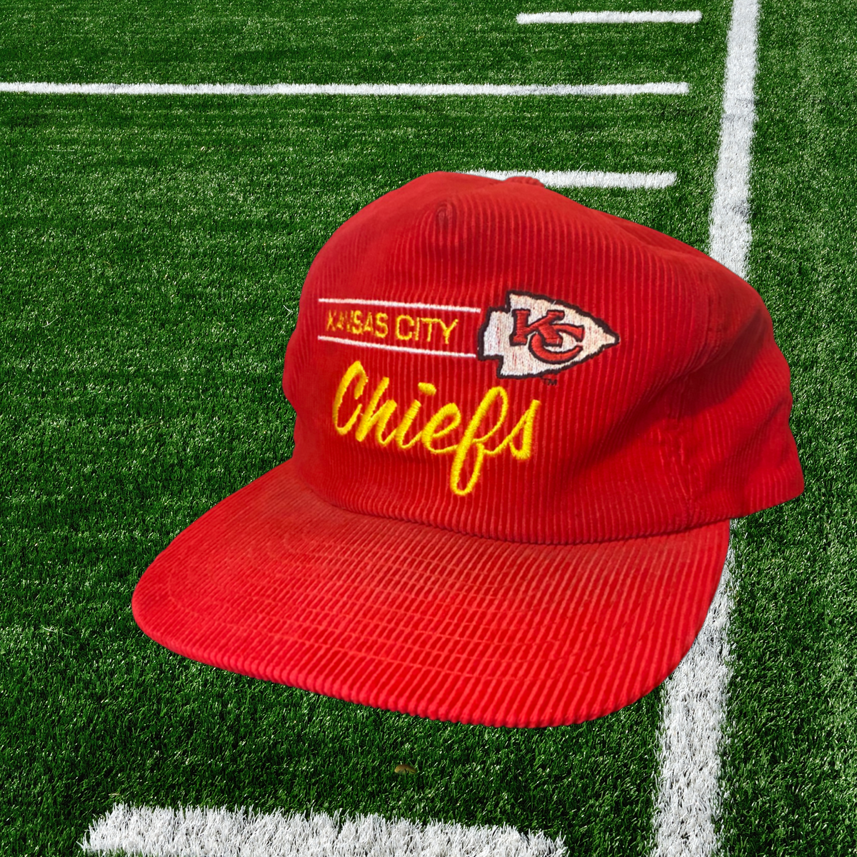 Kansas City Chiefs Super Rare Vintage Corduroy Snapback Hat, Annco NFL  Official License Product