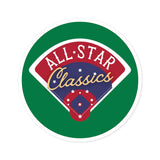 All-Star Classics Premium Round Sticker | 4x4" Indoor Or Outdoor Vinyl Decal | Green & White Circular - All-Star Classics